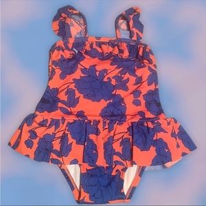 Janie & Jack Floral Baby Swimsuit - SZ 12-18 M